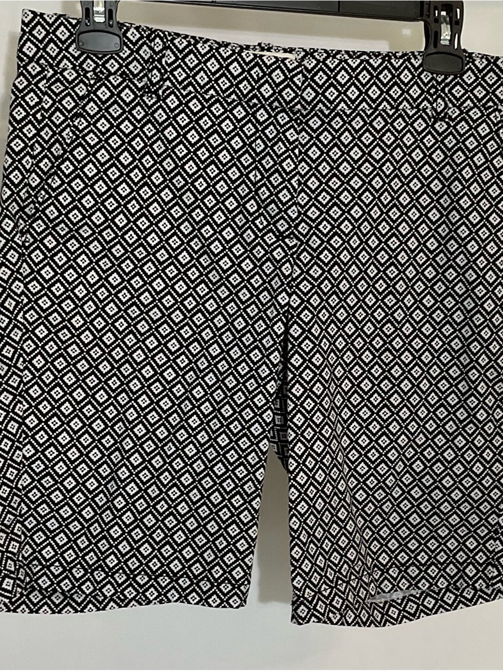 J. Crew Black and White Geometric Bermuda Shorts
